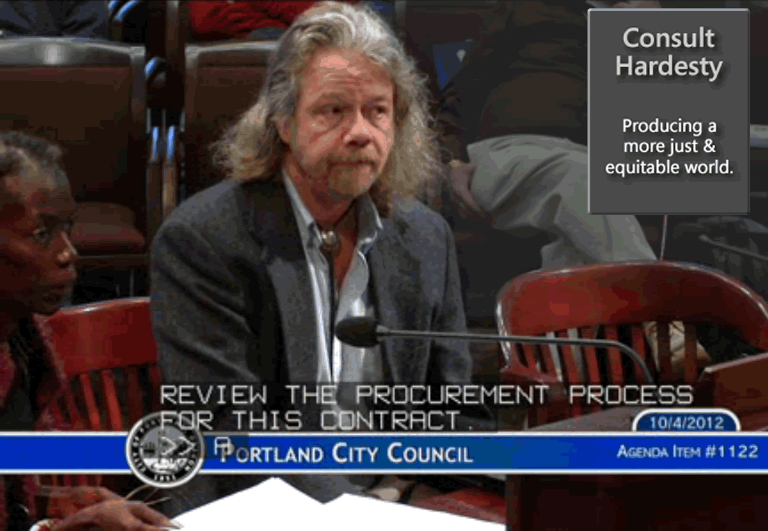 Consult Hardesty testify at City Hall