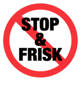 Image of stop & frisk, with red slash.