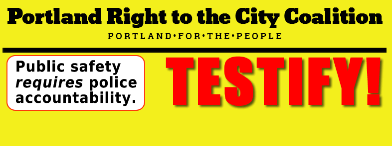 Portland Right to the City Coalition Demands Police Accountability